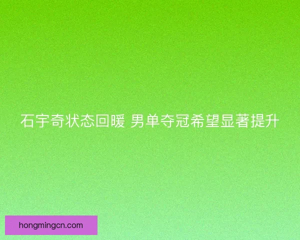 石宇奇状态回暖 男单夺冠希望显著提升